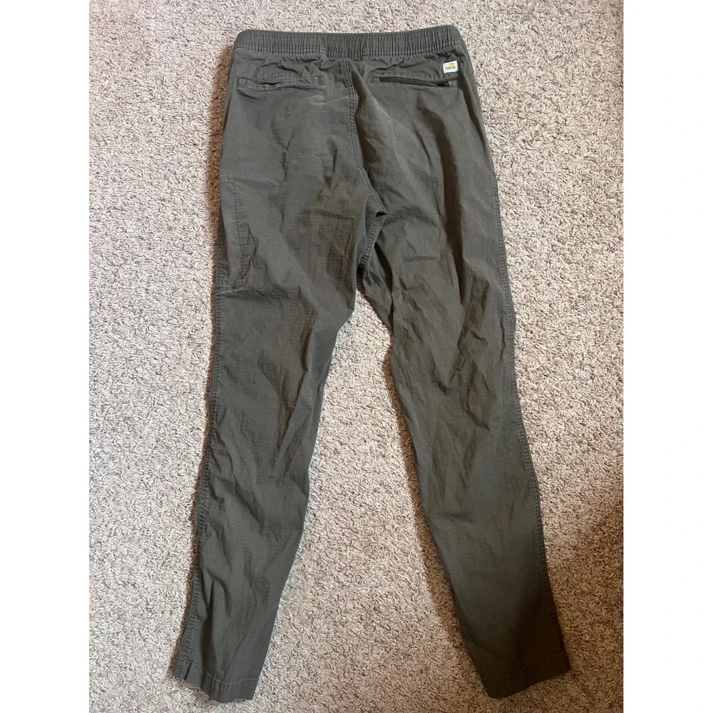 Vuori Ripstop Climber Pants Mens Medium Charcoal Green Organic Cotton Stretch